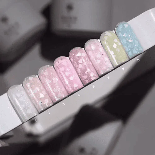 Моделюючий гель Saga Heart Gel 01 молочний із сердечками, 15мл