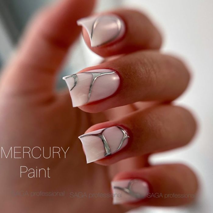 Металева срібна фарба SAGA professional  MERCURY paint