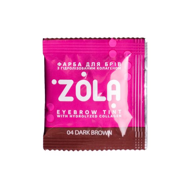 Фарба для брів з колагеном у саше Zola Eyebrow Tint With Collagen 5ml 04 Dark Brown