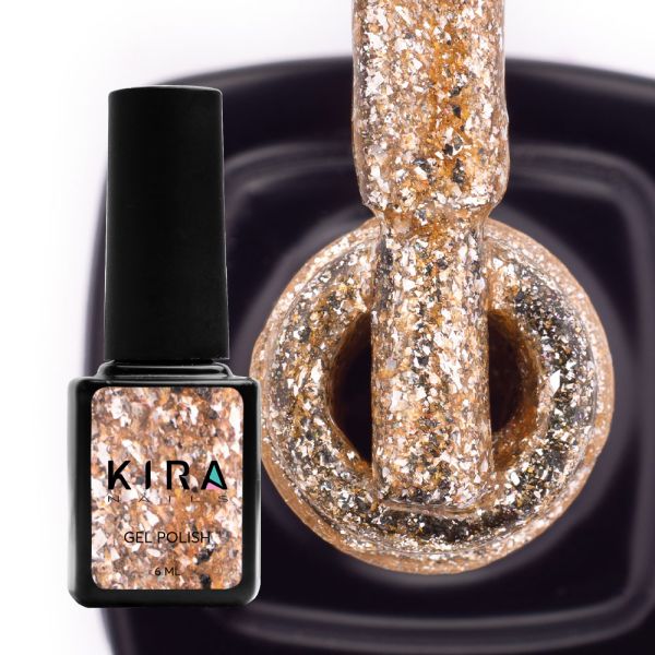 Гель-лак Kira Nails Shine Bright №005 (золото с блестками), 6 мл