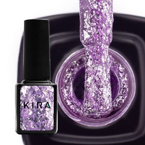 Гель-лак Kira Nails Shine Bright №007 (светло-фиолетовый с блестками), 6 мл