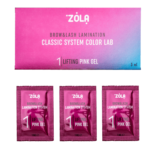 ZOLA склад для ламинирования ресниц и бровей 01  Color Lab Lifting Pink Gel саше 1мл