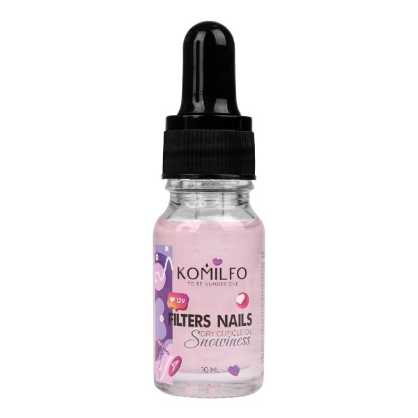 Сухе масло для кутикули з шимером Komilfo  Filters Nails Snowiness, 10мл