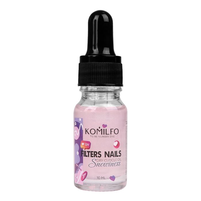 Сухе масло для кутикули з шимером Komilfo  Filters Nails Snowiness, 10мл
