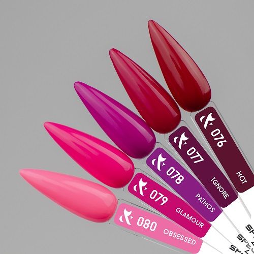 Гель-лак F.O.X Spectrum Gel Vinyl № 076 Hot (яскравий червоно-малиновий, емаль), 7 мл