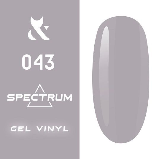 Гель-лак F.O.X Spectrum Gel Vinyl № 043 Symphony (серый, эмаль), 7 мл