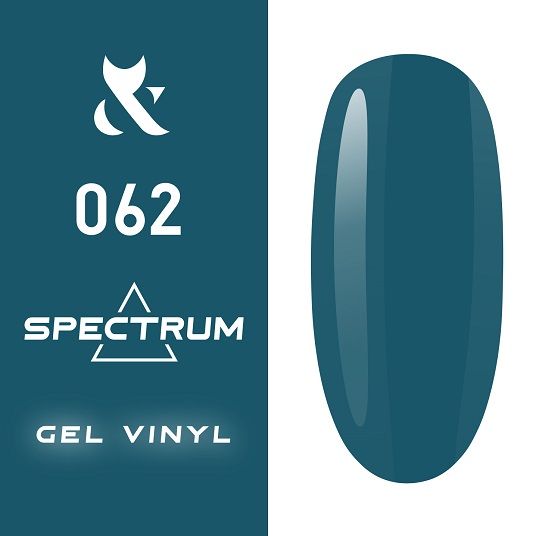 Гель-лак F.O.X Spectrum Gel Vinyl № 062 Sound (насыщенный темно-бирюзовый, эмаль), 7 мл