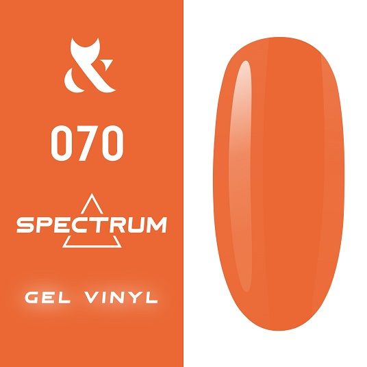Гель-лак F.O.X Spectrum Gel Vinyl № 070 Muse (насыщенный оранжевый, эмаль), 7 мл