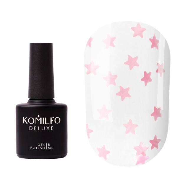Топ Komilfo Star Nails Rose с розовыми звездочками  8мл