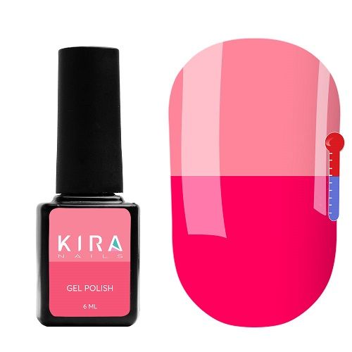 Термо гель-лак Kira Nails №T13 (насичений темно-рожевий, при нагріванні яскраво-рожевий), 6 мл