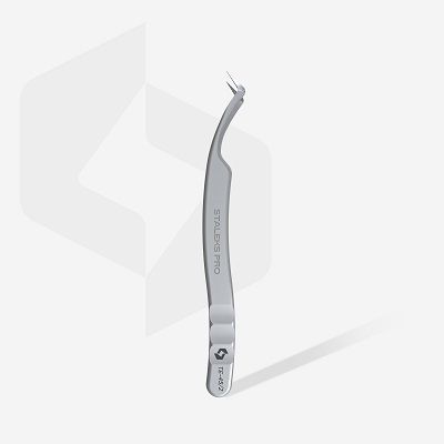 Пинцет насечками для ресниц Staleks Expert TE-45\2   (L-образный, 40′)