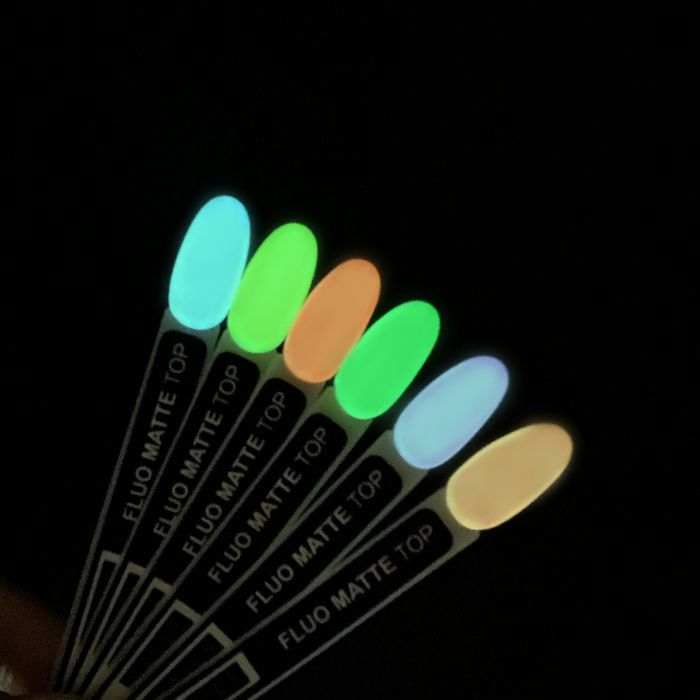 Топ матовый Kira Nails No Wipe Fluo Top Matte флуоресцентный, 6 мл