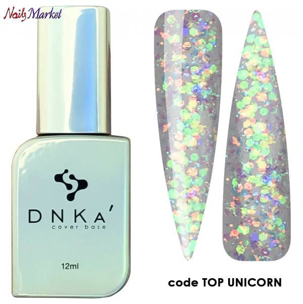 Топ DNKa Top Unicorn з різнокольоровими пластівцями, що переливаються 12 мл