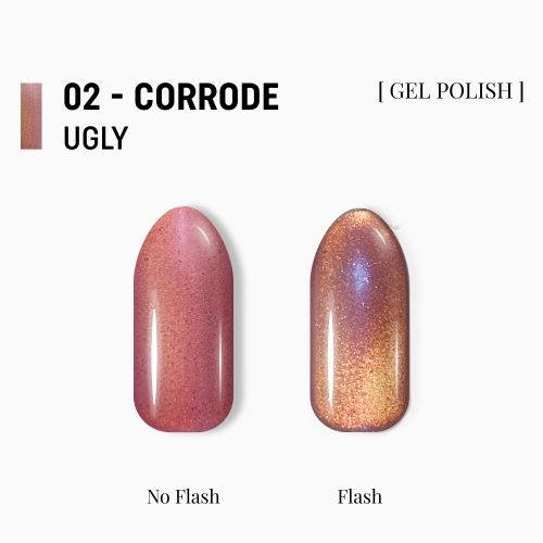 Гель-лак Adore котяче око Ugly U-02  бордово-сливовий  із бронзовим відблиском, 8мл