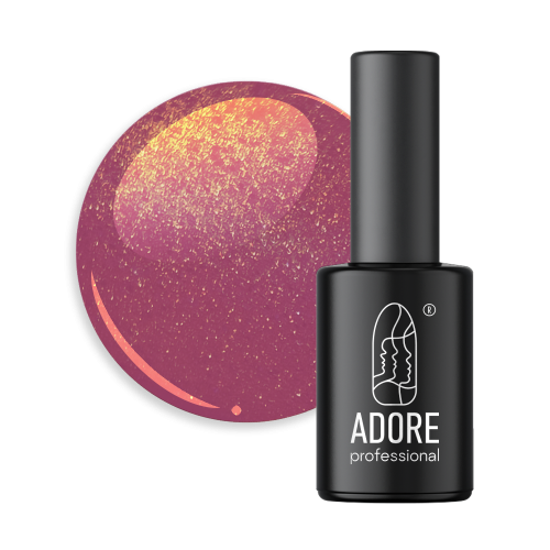 Гель-лак Adore котяче око Ugly U-02  бордово-сливовий  із бронзовим відблиском, 8мл