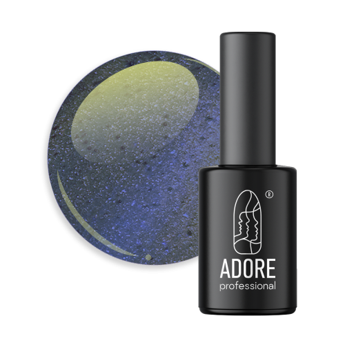 Гель-лак Adore кошачий глаз Ugly U-04 голубой с бронзовым бликом, 8мл