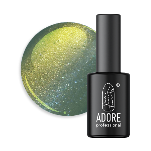 Гель-лак Adore кошачий глаз Ugly U-05 изумрудный с бронзовым бликом, 8мл