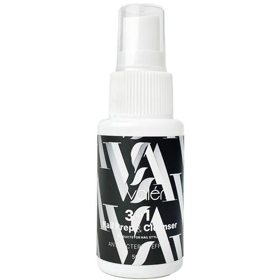Рідина для зняття липкого шару, підготовка, знежирювач  Valeri 3в1 Nail Prep & Cleanser, 50 мл
