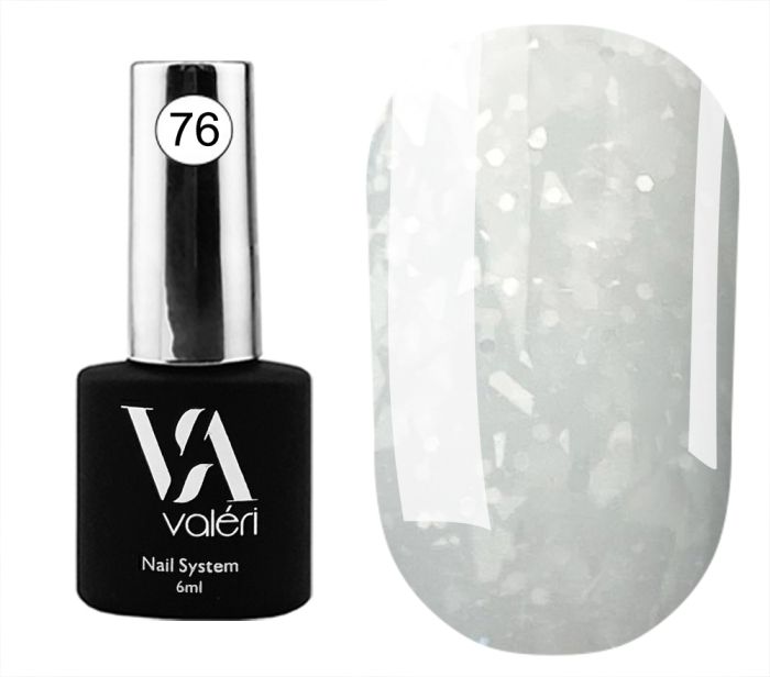 База камуфлююча Valeri Base Flakes №076 (молочна з білою поталлю), 6 мл