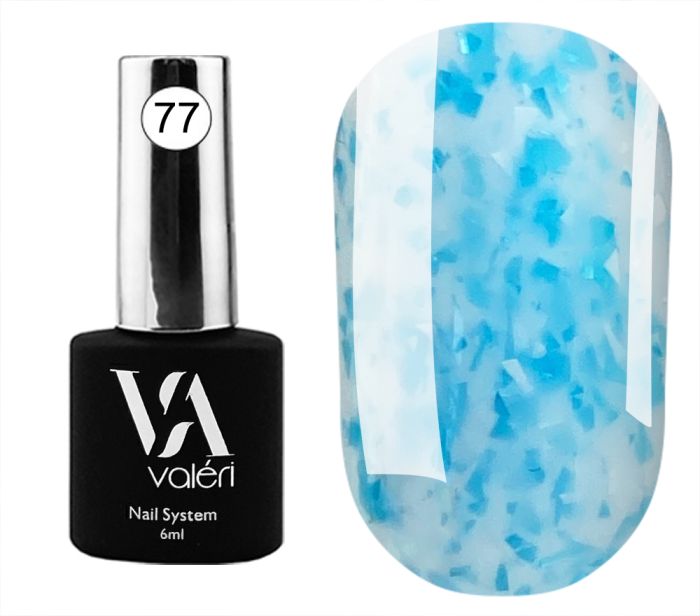 База камуфлююча Valeri Base Flakes №077 (молочна з блакитною та білою поталлю), 6 мл