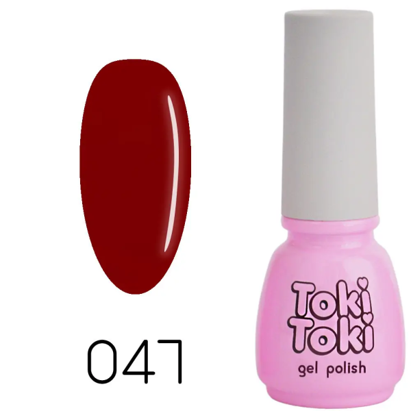 Гель-лак Toki-Toki №047, 5 мл вишнево-червоний