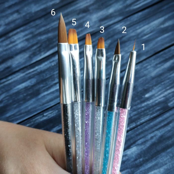 Кисть для геля с фианитами Nail Zone