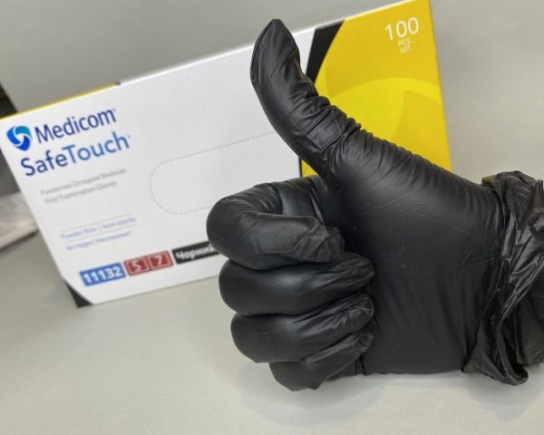 Рукавички вінілові без пудри MEDICOM Чорні S