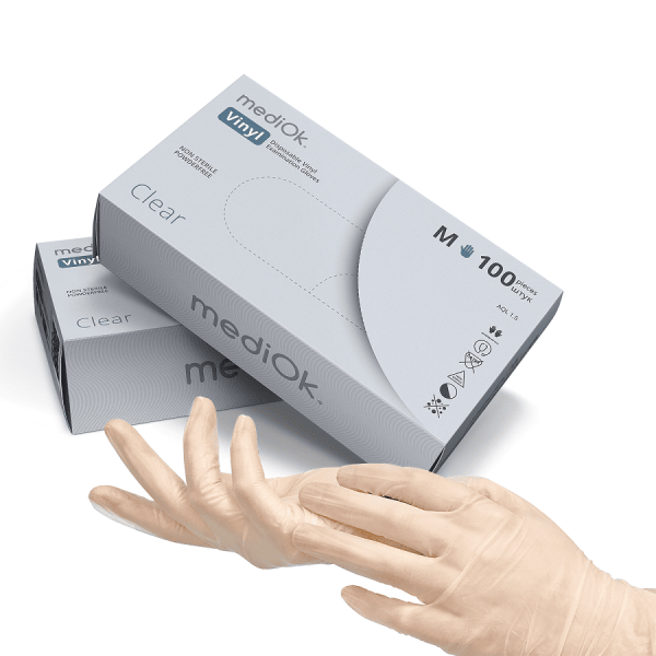 Виниловые перчатки MediOk Clear (бесцветные)