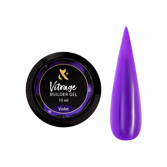 Будівельний гель вітражний F.O.X Vitrage Builder gel Violet, 15 ml