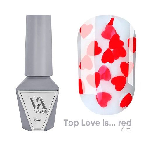 Топ Valeri Top Love is... Red (прозорий з червоними серцями) 6мл