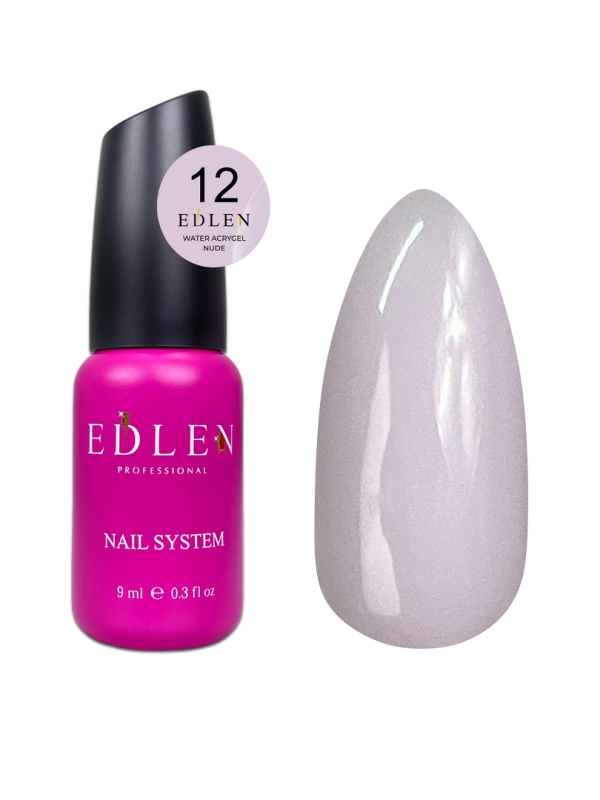 Жидкий акригель Edlen Water Acrygel Nude 9мл 12 светло-лиловый