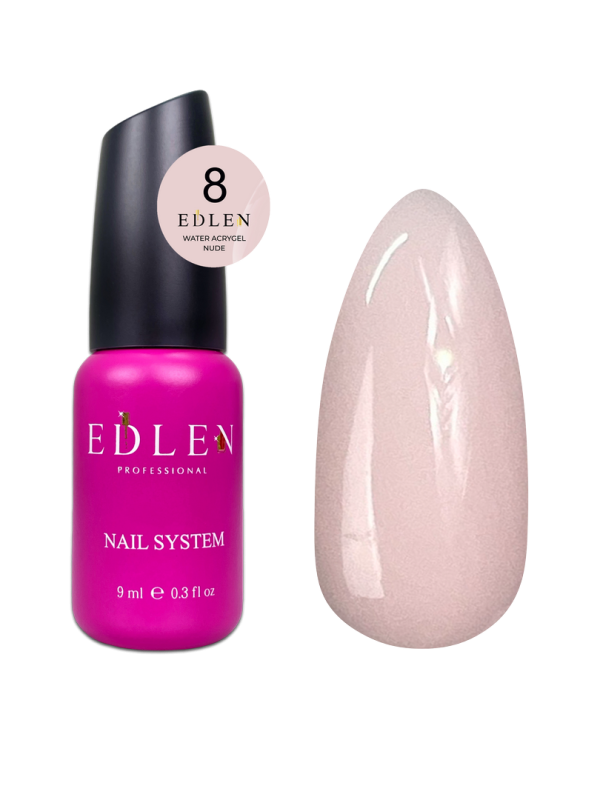Рідкий акригель Edlen Water Acrygel Nude 9мл 08 світло-персиковий