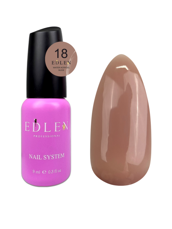 Жидкий акригель Edlen Water Acrygel Nude 9мл 18 теплый светло-коричневый