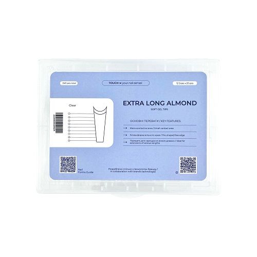 Геловые типсы с малой контактной зоной Touch Extra long  Almond 240 шт
