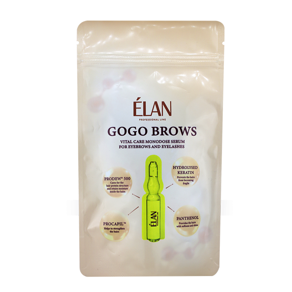Сироватка для догляду за бровами та віями в ампулах Elan  GOGO BROWS 1.5мл
