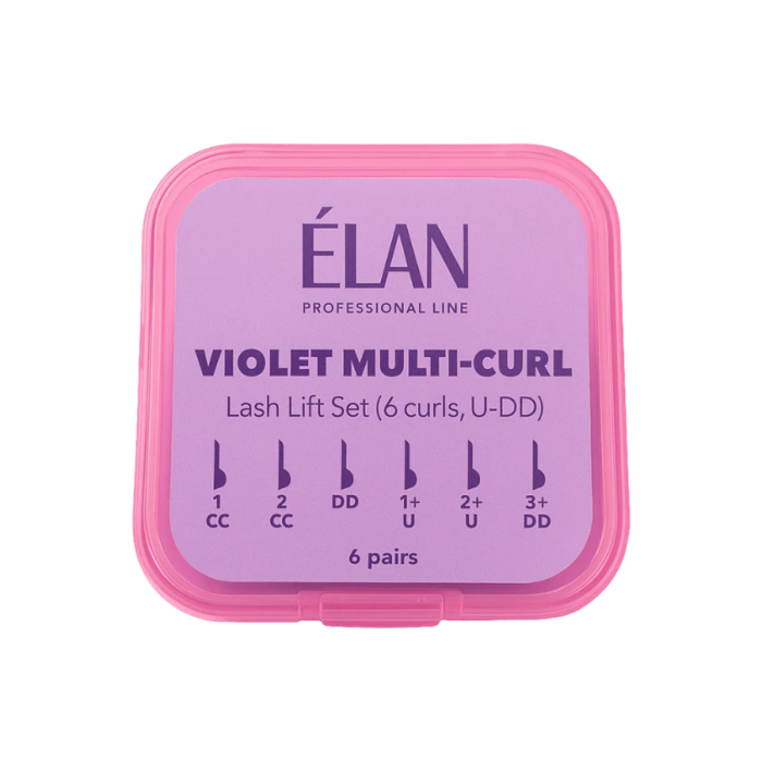 Комплект силіконових валиків для ламінування Elan VIOLET MULTI-CURL з вигинами U-DD