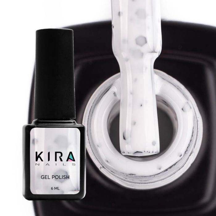 Гель-лак Kira Nails Yoghurt Boom! №003 (белая зефирка с неоновыми блестками, йогурт), 6 мл