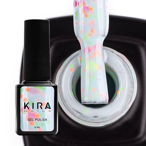 Гель-лак Kira Nails Yoghurt Boom! №004 (помадка мармеладна з неоновими блискітками, йогурт), 6 мл