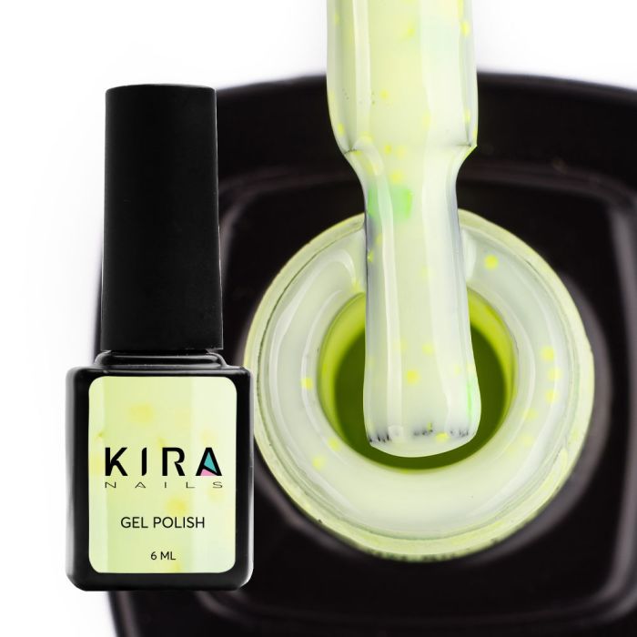 Гель-лак Kira Nails Yoghurt Boom! №005 (лимонная карамель с неоновыми блестками, йогурт), 6 мл