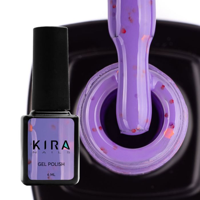 Гель-лак Kira Nails Yogurt Boom! №012 (черничное мороженое с неоновыми блестками, йогурт), 6 мл