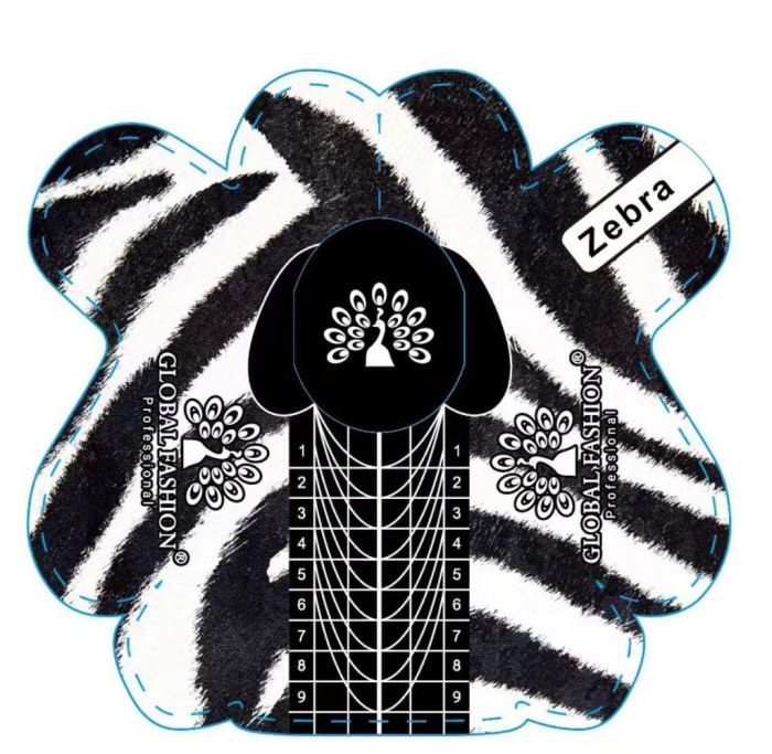 Форми для нарощування нігтів Global Fashion Zebra